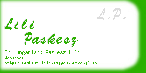 lili paskesz business card